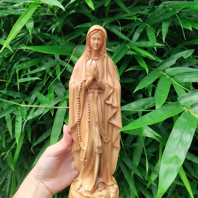 Wooden Virgin Mary Statue, Mother Mary Sculpture (20/30cm)