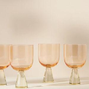 Peach Ramona Wine Glasses, Set of 4