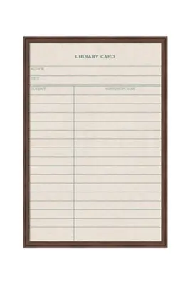 Framed Library Card Pinboard