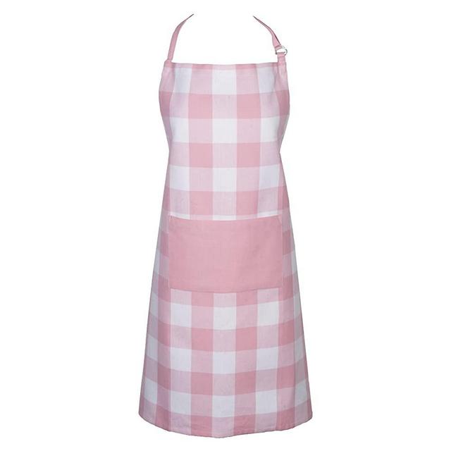 DII Men and Women Kitchen Pink Buffalo Check Apron, Pink and White Buffalo Check