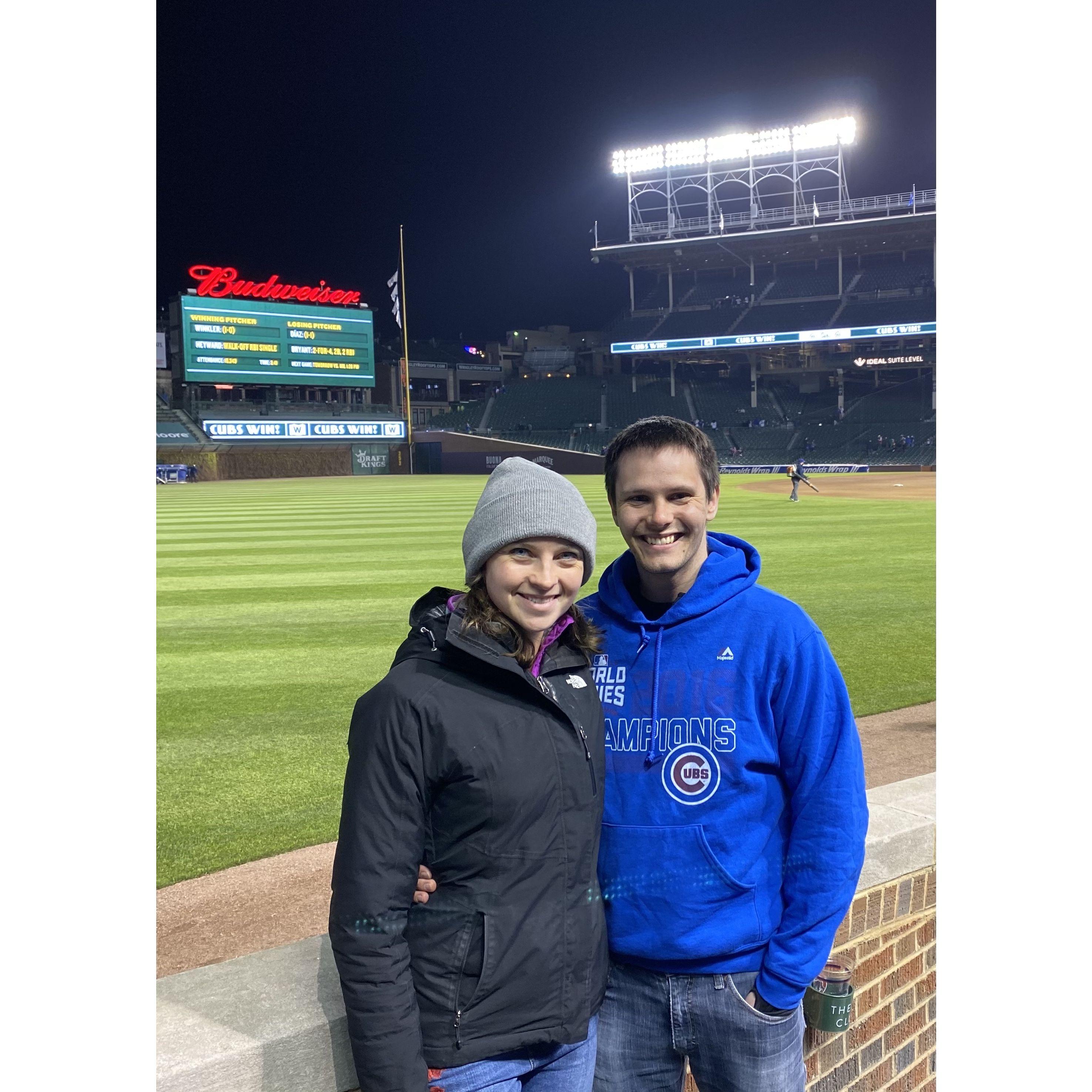 Amanda & Nick at a Cubs game