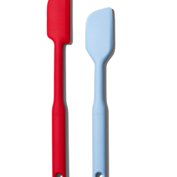 OXO Good Grips 2 Piece Silicone Spatula Set, One size, red/seltzer
