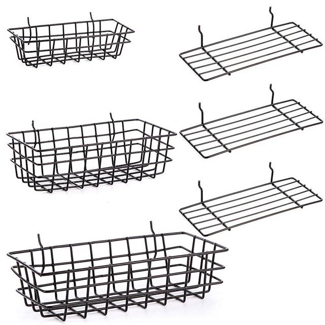 Pegboard Baskets and Peg Board Racks, Pegboard Hooks, for Organizing Various Tools, 6 Piece