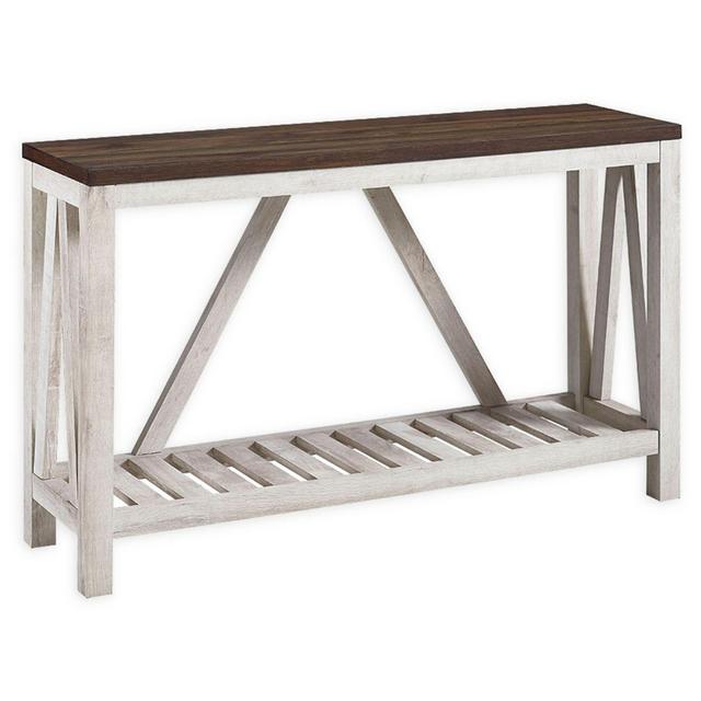 Forest Gate 52" Charlotte Rustic Entry Console Table in White Oak