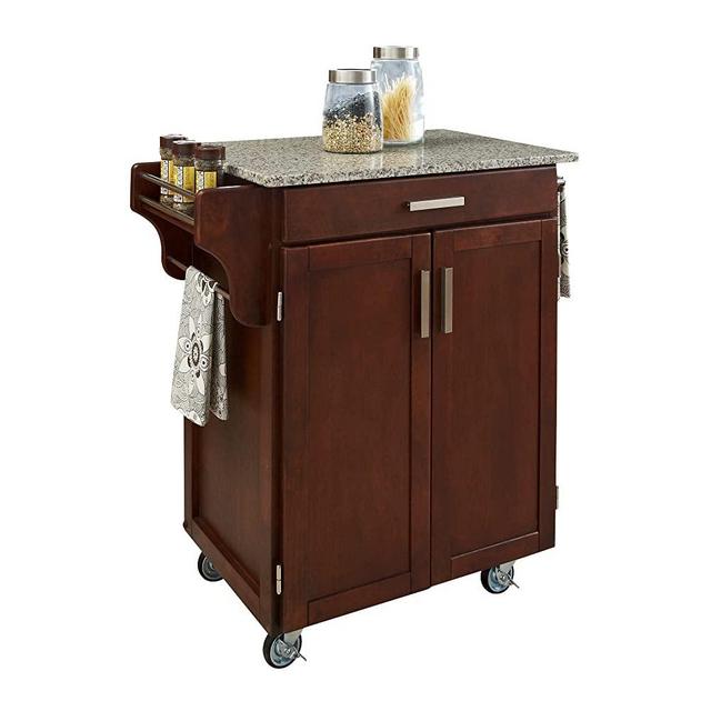 Homestyles Cuisine Kitchen Cart, Cherry, Granite Top