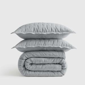 European Linen Dream Quilt Set in Mist