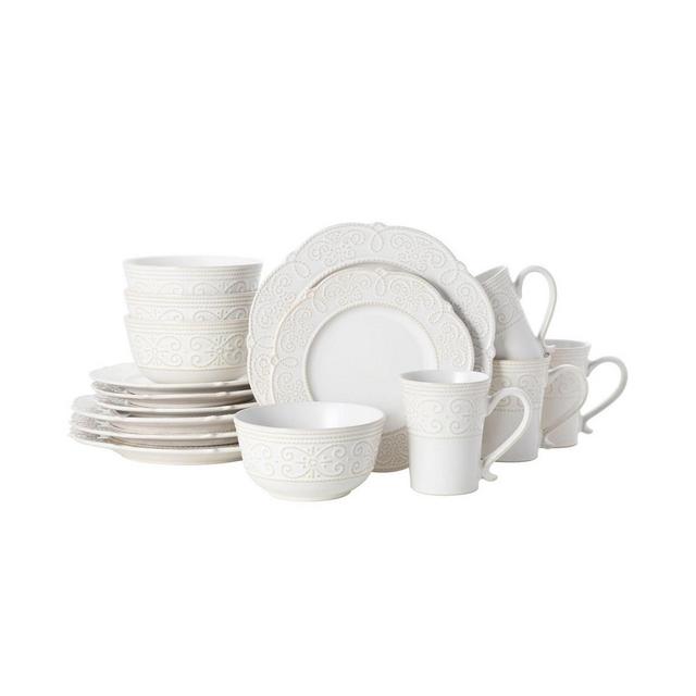Pfaltzgraff abby white 16 pc dinnerware set, service for 4