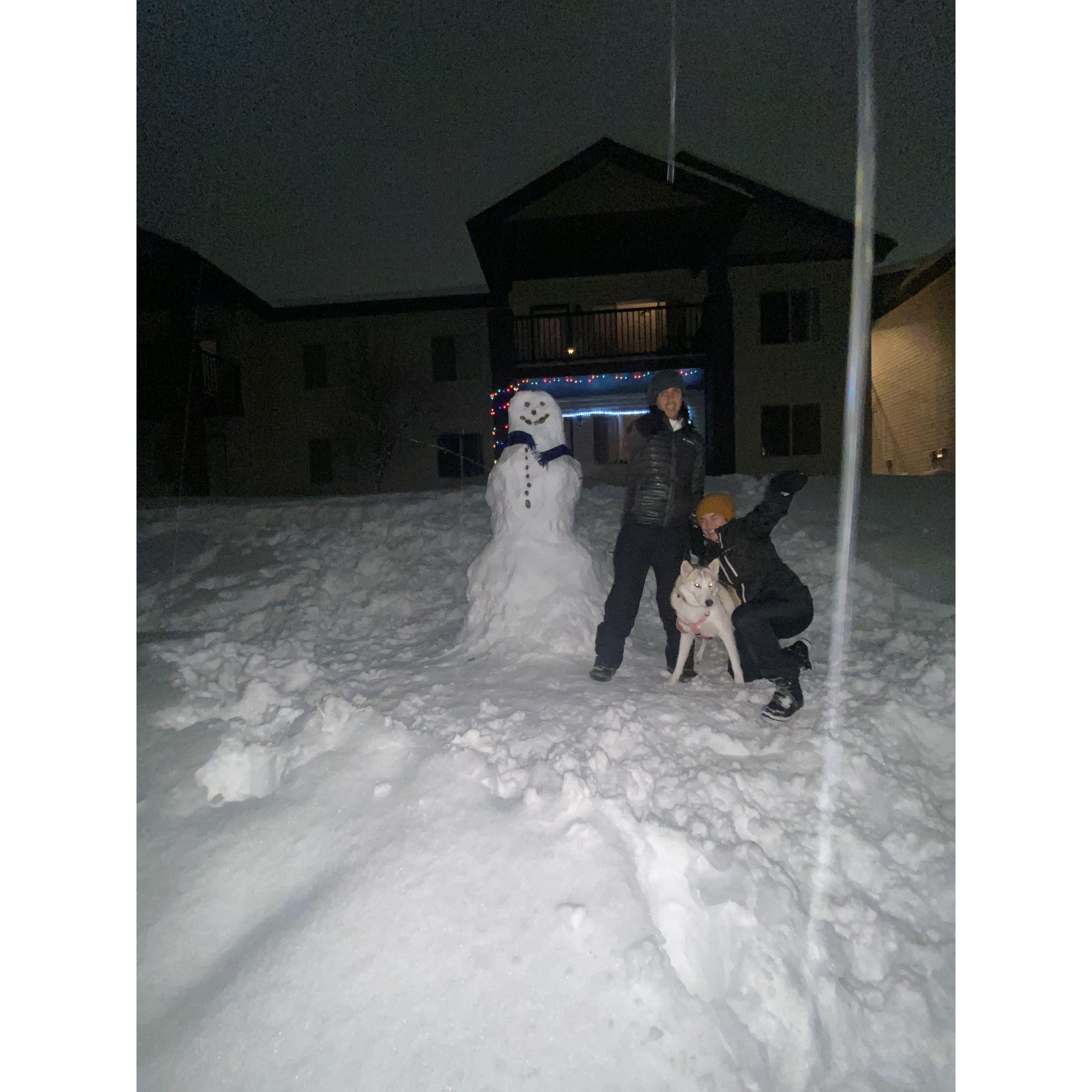 When it snows, it's a tradition for us to either go sledding or build a snowman as soon as possible. Pua never fights us making her go out in the snow! January 2022