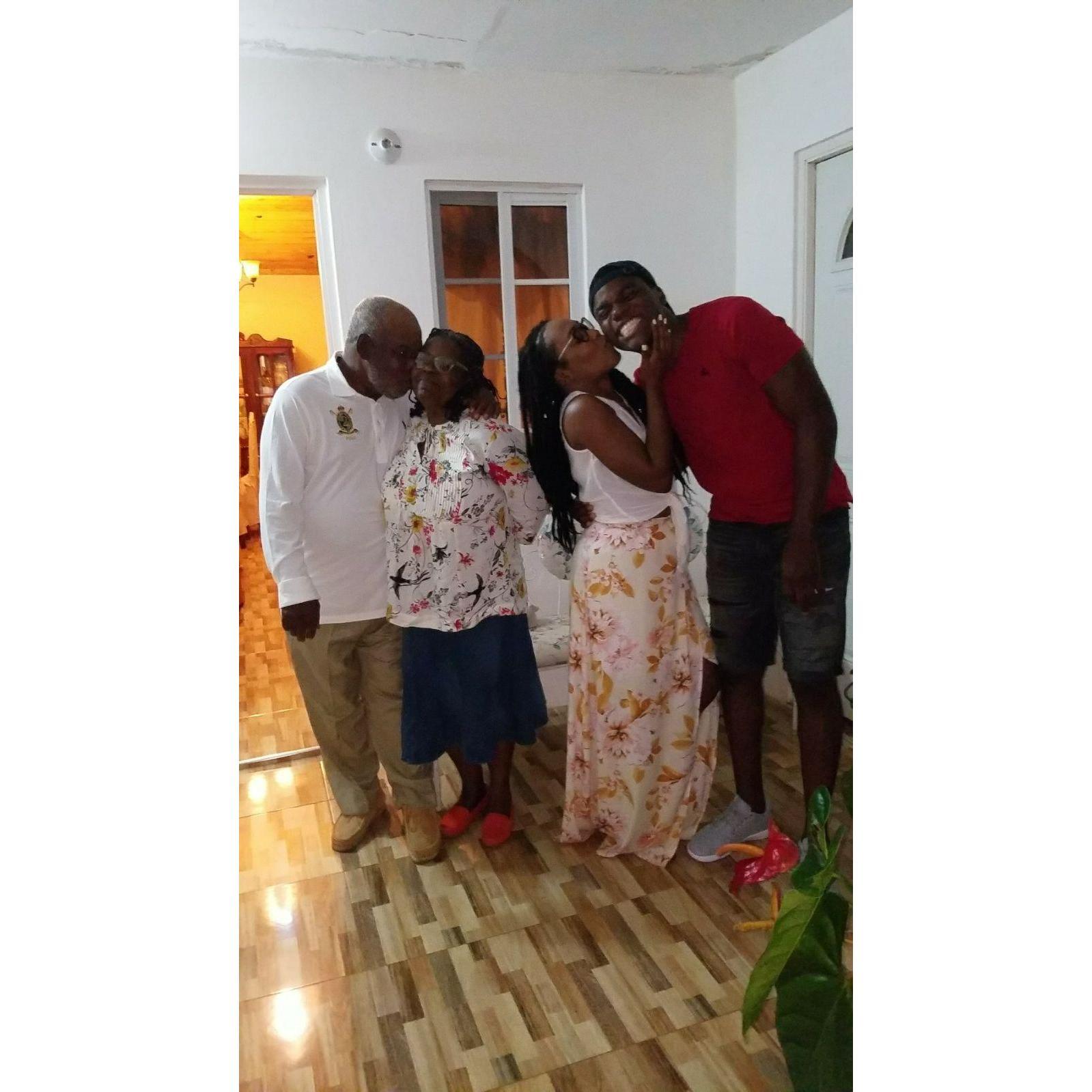 Visiting Rochelle's grandparents in her hometown in New Forest, Manchester, Jamaica in 2017.