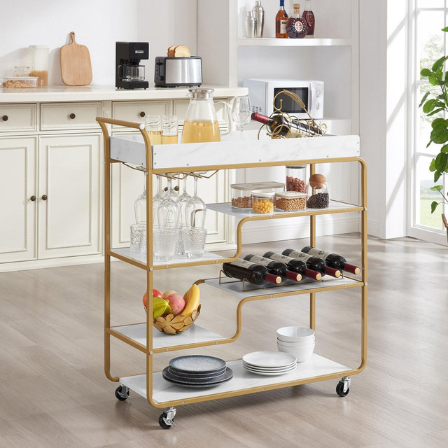 Streamdale Furniture 6-Tier Retro Wine Serving Cart