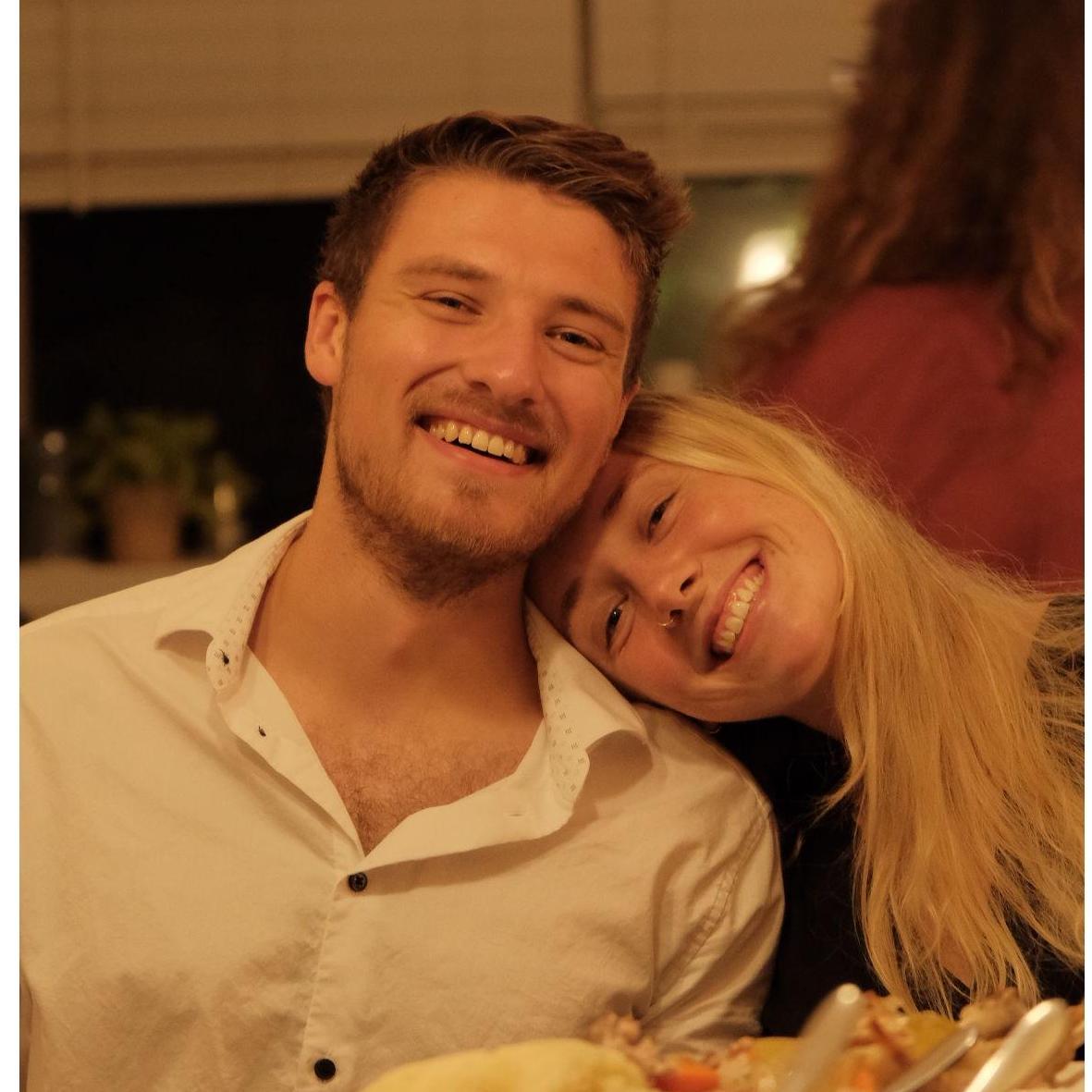 This is us, hosting a Thanksgiving dinner with friends in Hawaii.
