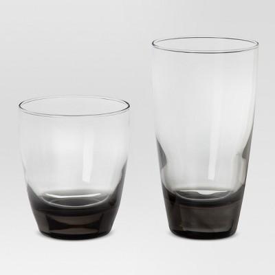 12pc Glass Sherbrook Assorted Tumblers Smoke - Threshold™
