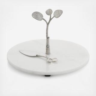Botanical Leaf Cheese Board with Knife