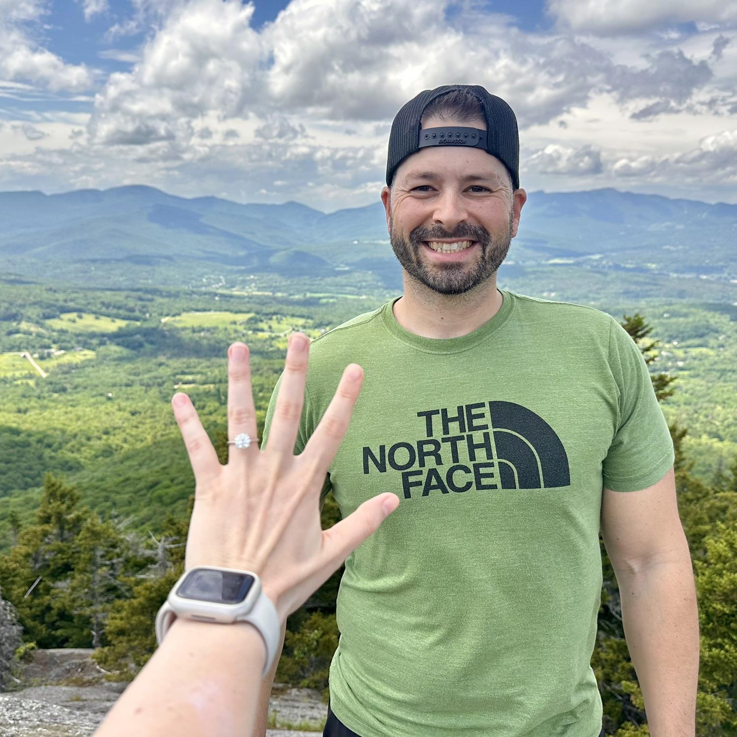 View of Stowe Pinnacle after saying “Yes”- June 19, 2025