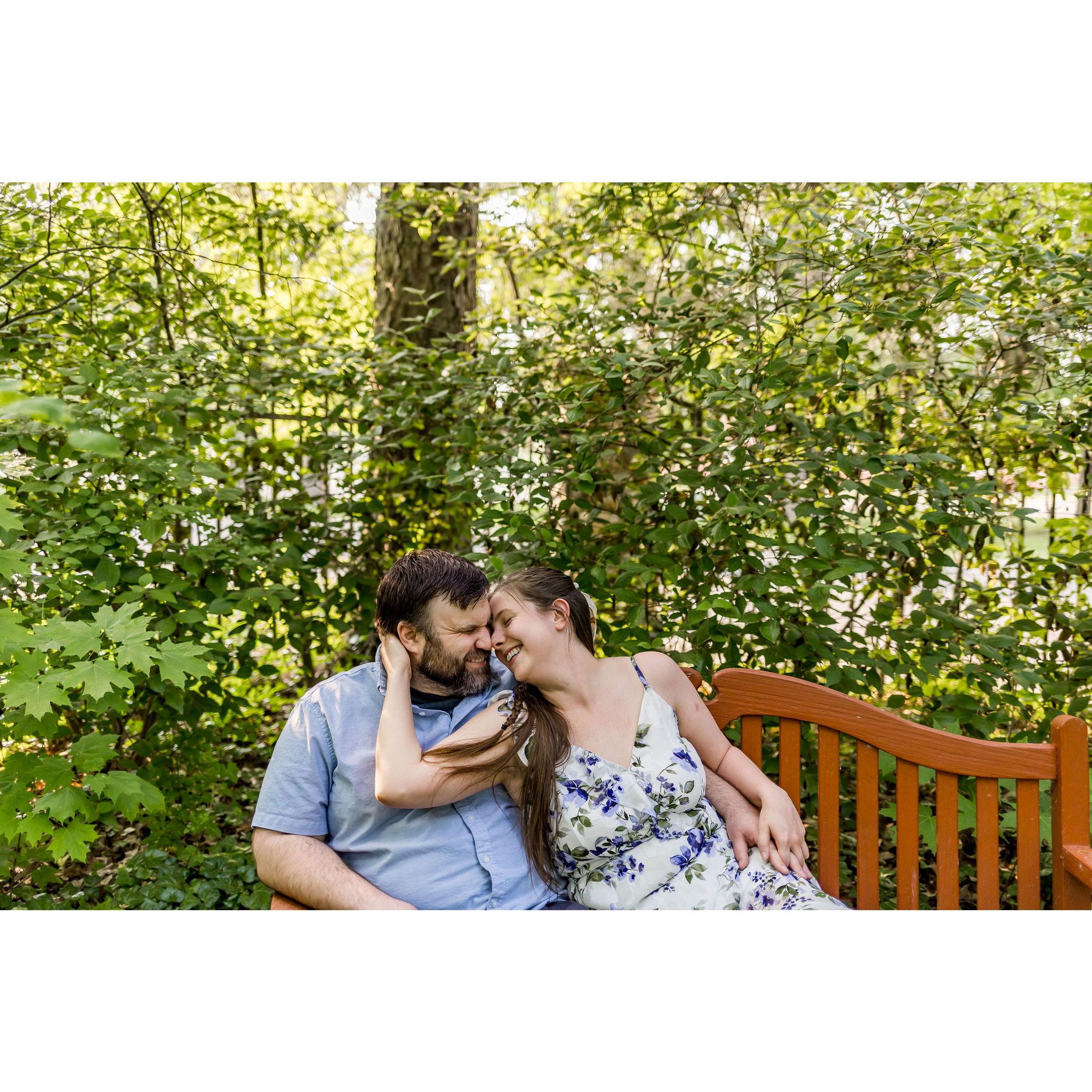 We did an Engagement photo shoot through Minnetrista's paths and gardens in June of 2023.