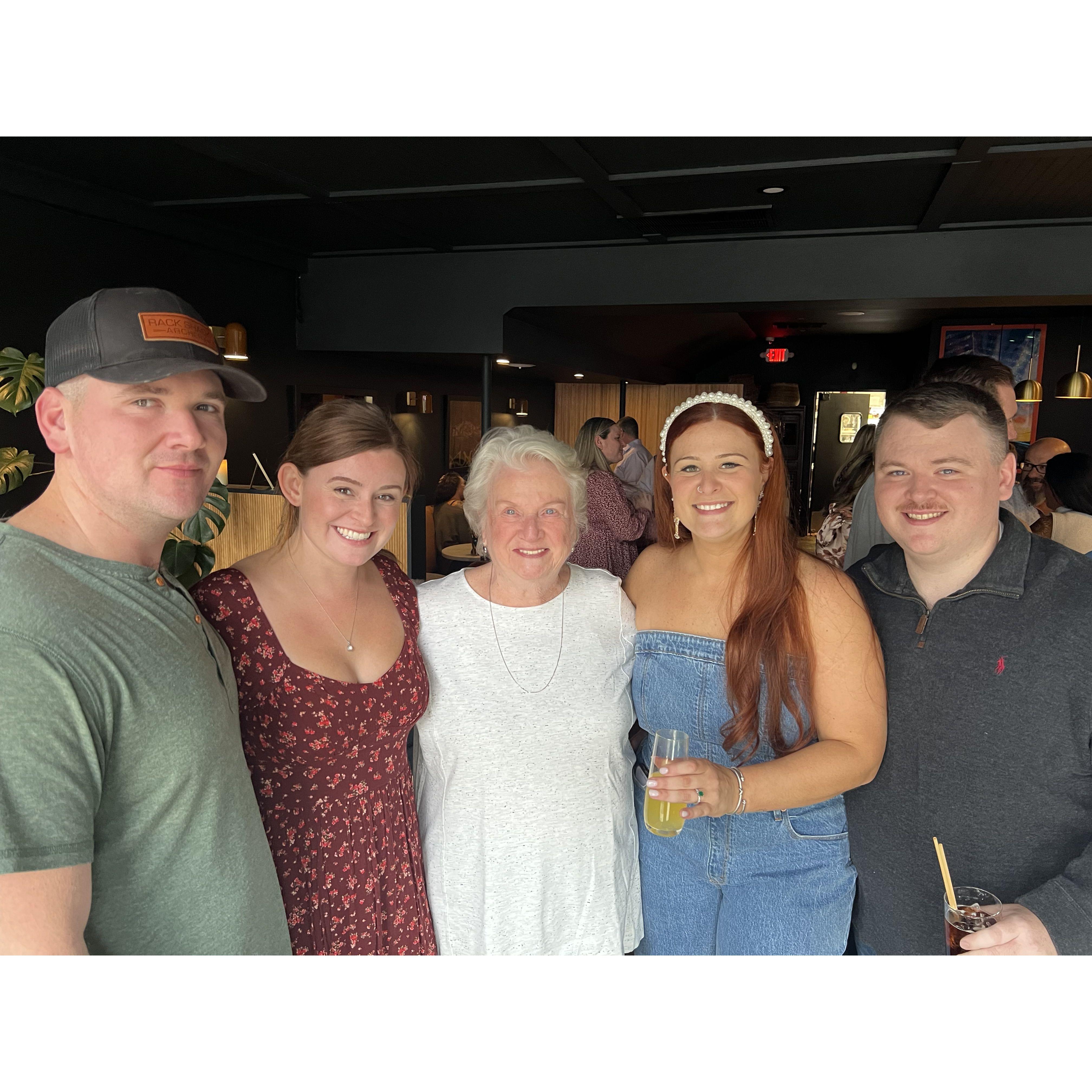 Emily and Drew's engagement party with nan