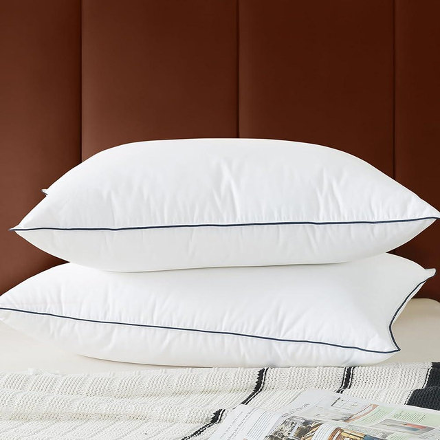 Cosybay Goose Feather Down Fiber Pillows King Size Set of 2, Luxury Bed Pillow for Sleeping, Ultra Soft Cover Hotel Collection Bed Pillows for Back,Stomach or Side Sleepers 20x36