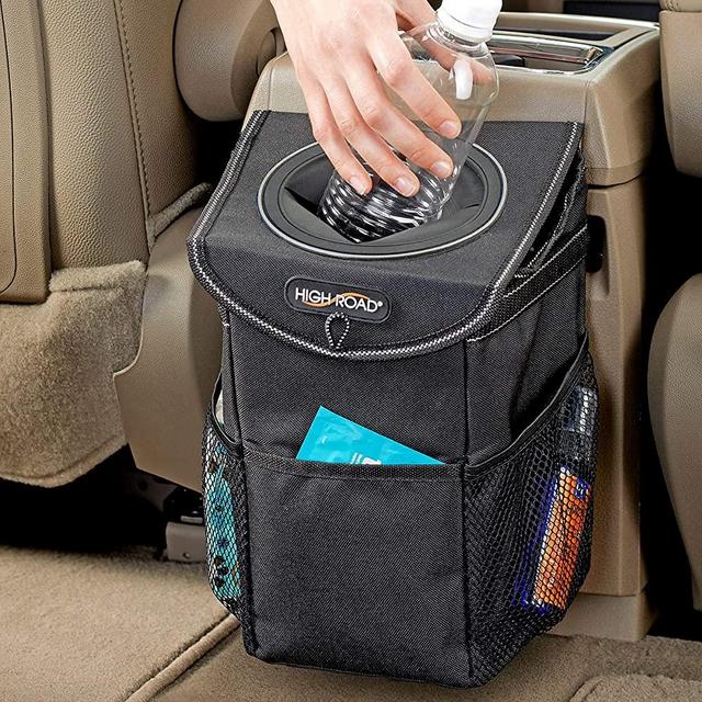 High Road StashAway Console and Headrest Car Trash Can with Lid