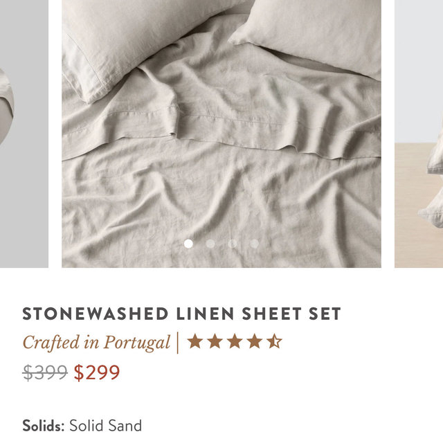 Stonewashed Linen Sheet Set (solid sabd )