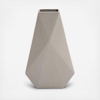 Large Geo Matte Stone Ceramic Vase