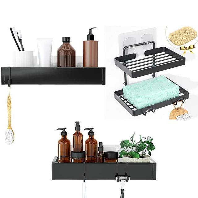 Roseyat Shower Caddy Shelf Basket for Shampoo with Bar Soap Dish Holder for Inside Shower