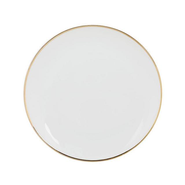 Metallic Rim Coupe Porcelain Appetizer Plates, Set of 6 - Gold