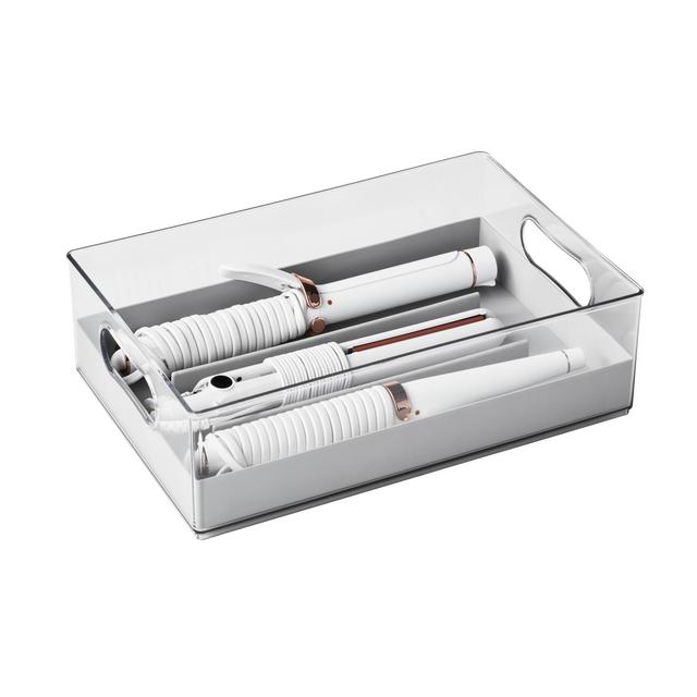 The Home Edit Hair Tool Bin with Silicone Insert, Clear Plastic Storage Bin