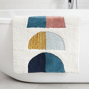 Organic Half Moons Bath Mat, Multi, 20"x34"