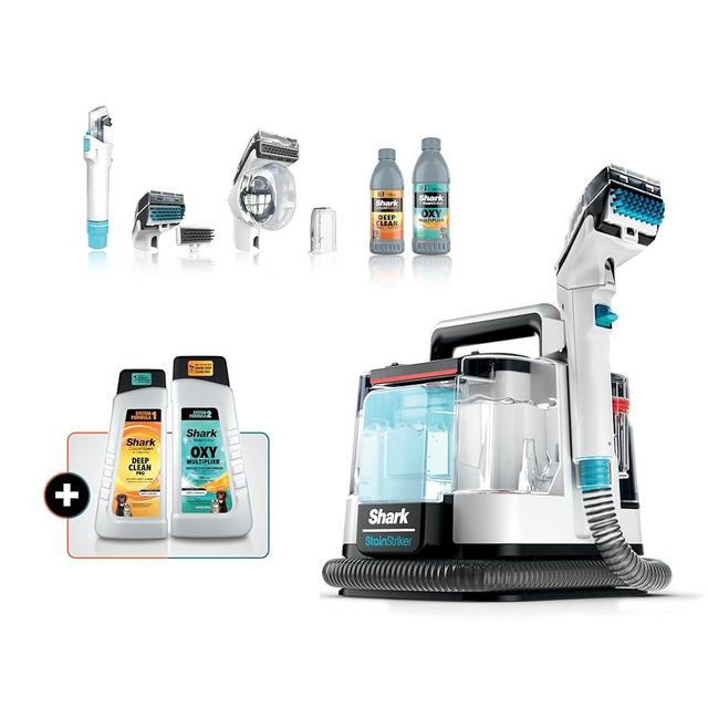 Shark PX201 StainStriker Portable Carpet & Upholstery Cleaner, Spot, Stain, & Odor Eliminator, 3 Attachments, Perfect for Pets, Carpet, Area Rugs, Couches, Upholstery, Cars & More, White