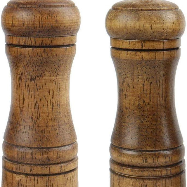 Pepper Grinder and Salt Shaker Set 5.5 Inch Wooden Pepper Mills Shaker with Adjustable Coarseness for Seasoning Meal Prep Cooking Dining