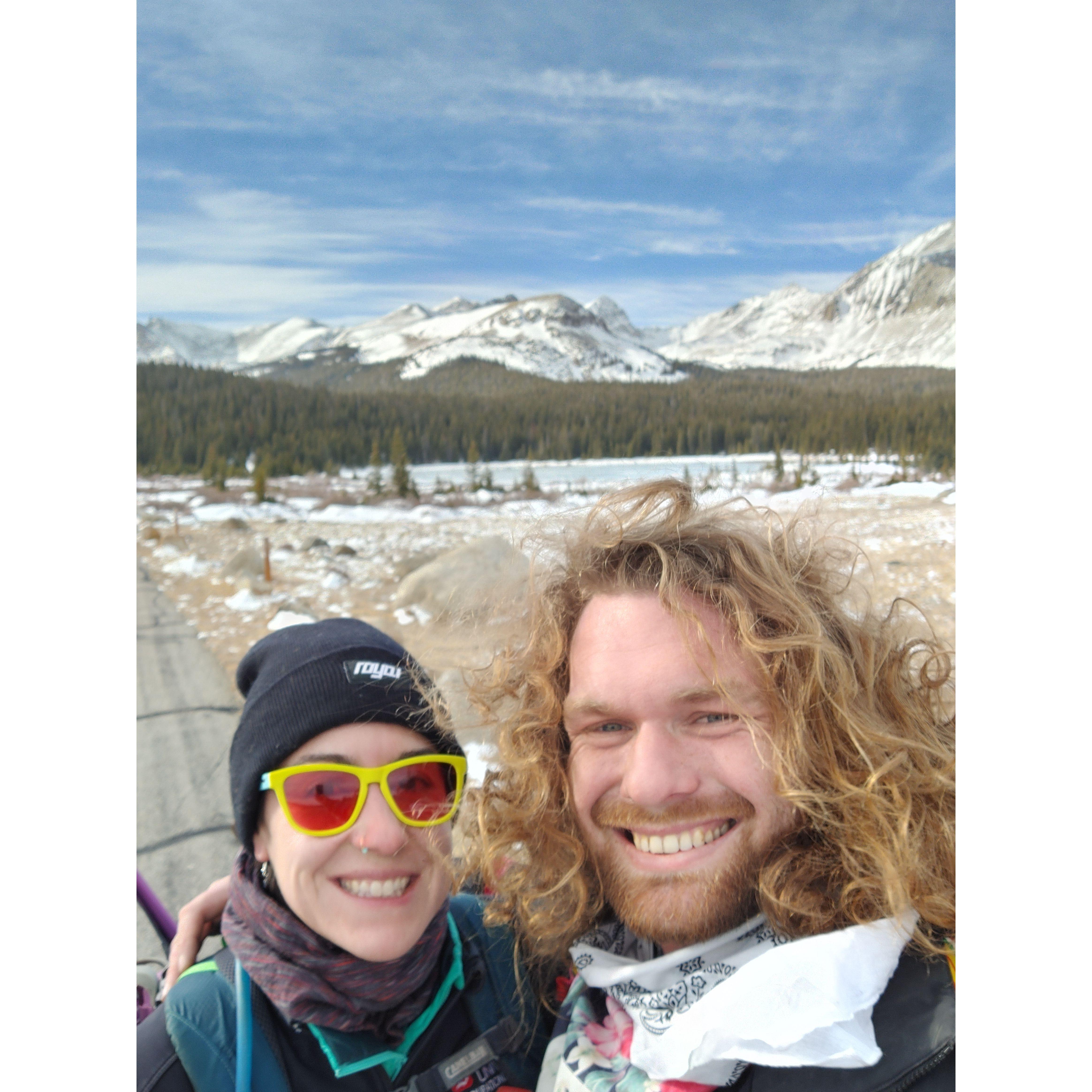 The first selfie we ever took, complete with Caleb's wild hair