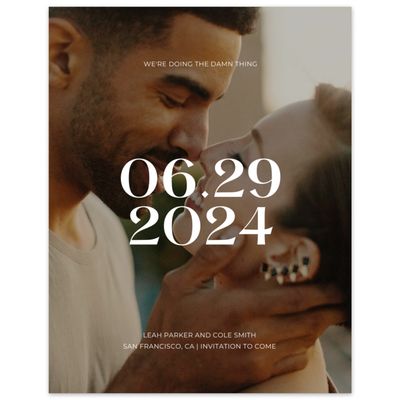White Wedding Digital Save the Date - Brevard Portrait