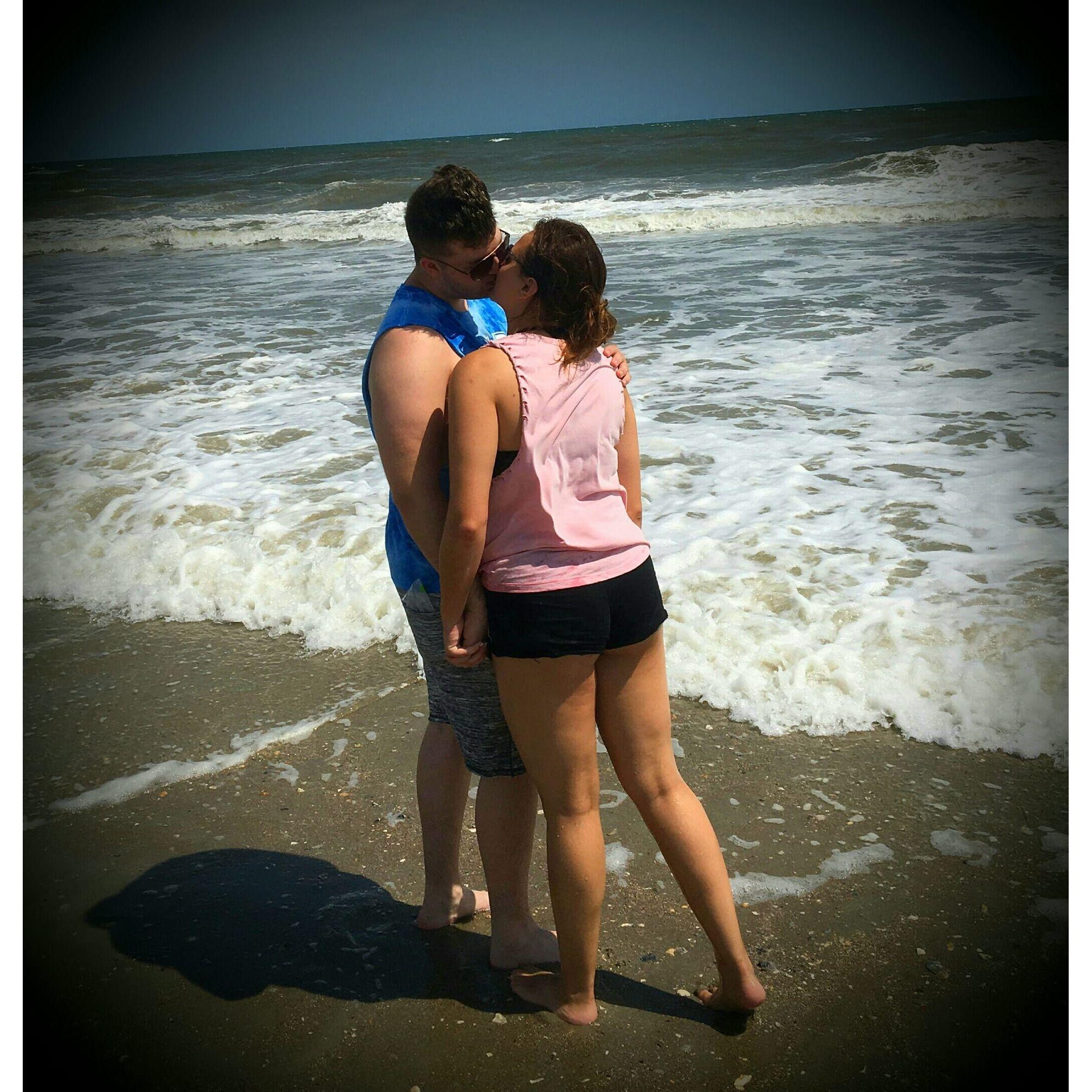 Our first vacation together. We traveled to Sunset Beach, NC