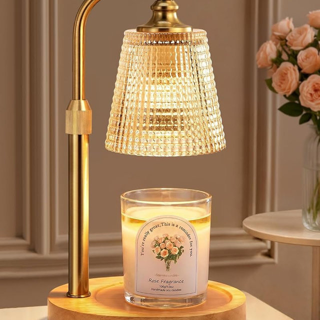 Hong-in Candle Warmer Lamp with Timer Dimmer, Birthday Gifts for Women, House Warming Gifts for New Home, Vintage Room Decor, Adjustable Height Candle Lamp, Wax Warmer for Scented Jar Candles