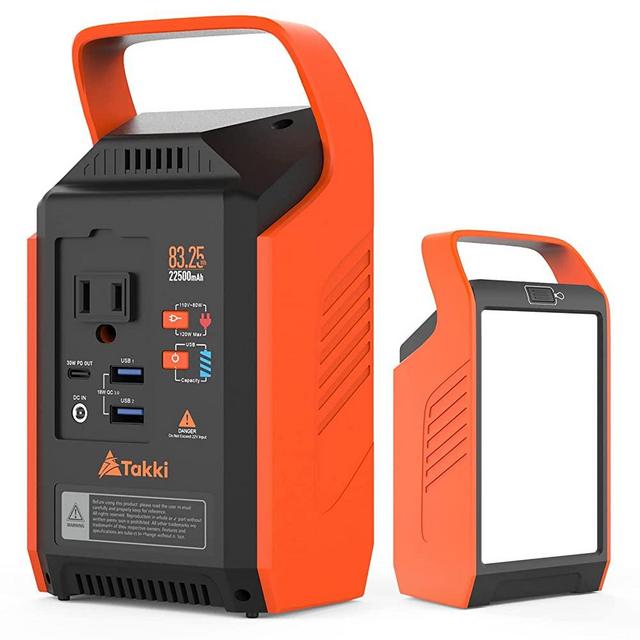 83Wh Portable Power Station, Takki Camping Solar Generator Power Bank with Flashlight and 110V AC Outlet Battery Backup for Camping, Home, Laptop, Emergency (Solar Panel Not Included)