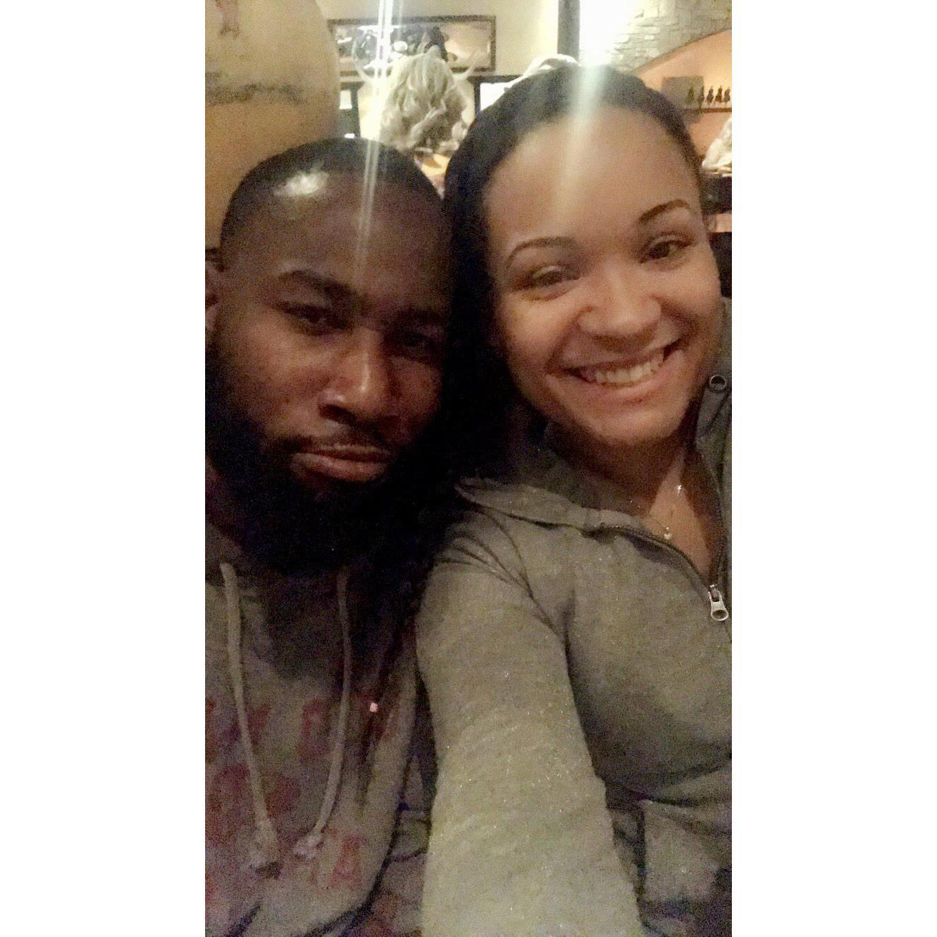 Enjoying each-other's company... out for dinner.