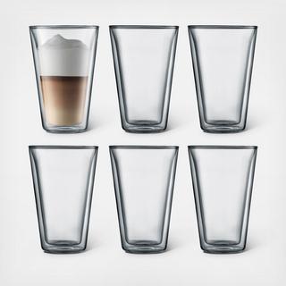 Canteen Double Wall Large Glass, Set of 6