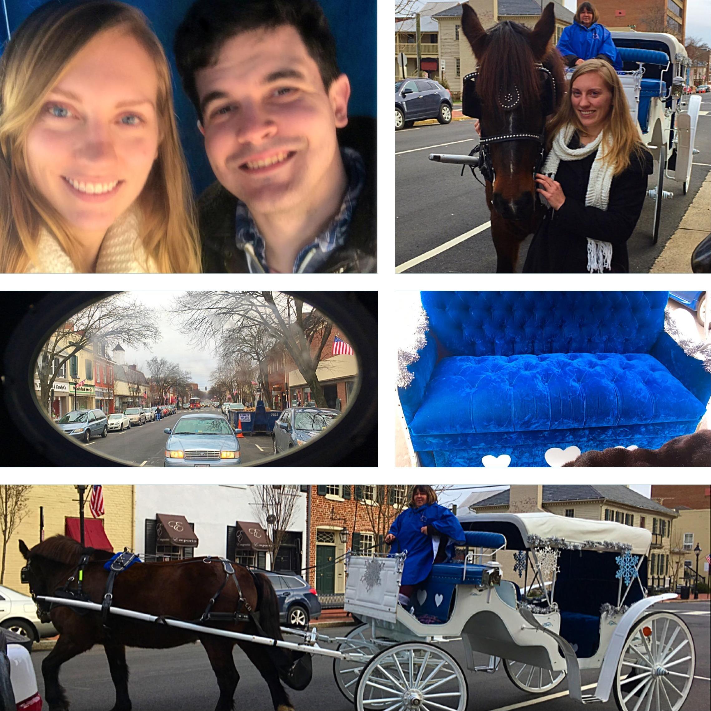 The carriage ride Kevin surprised me with as my Christmas present!