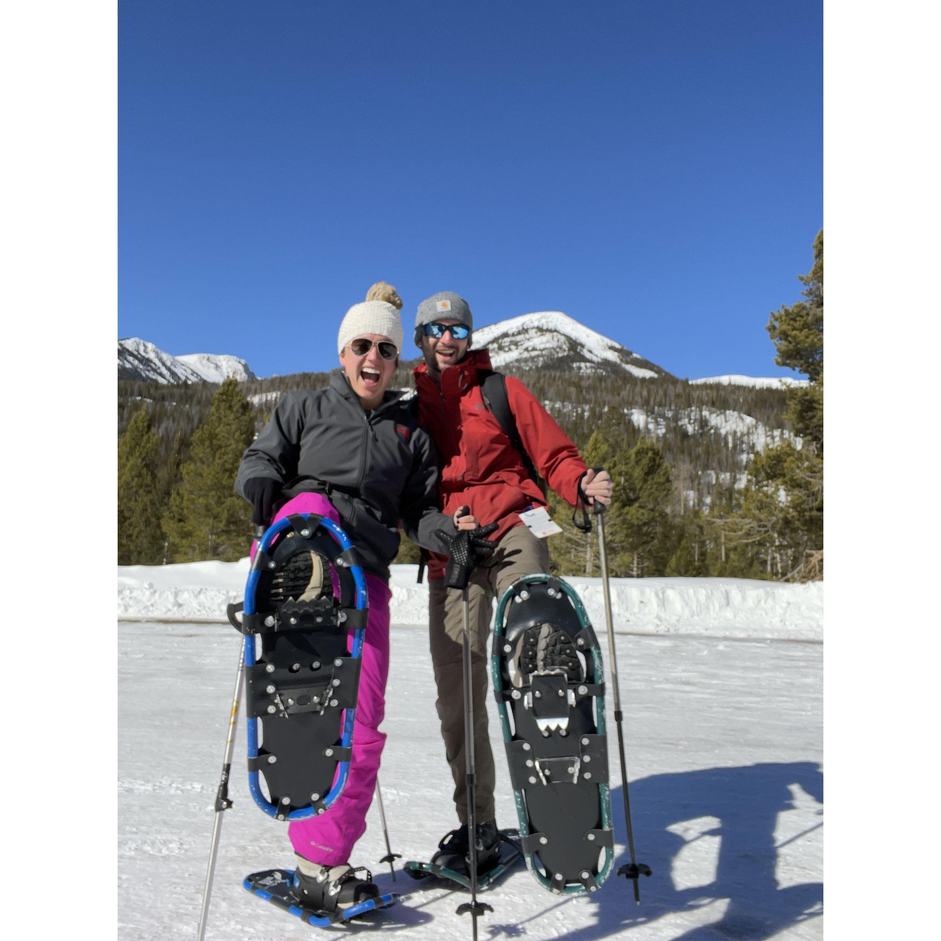 Snowshoeing in RMNP. We "think" we saw a moose!