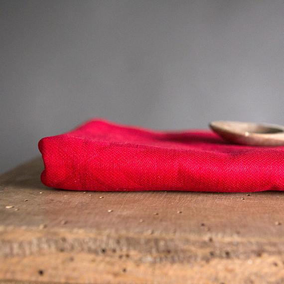 Christmas tablecloth, Red tablecloth, Linen tablecloth, Danish tablecloth, Holiday tablecloth, Danish folk red, Red linens gift, Gift idea