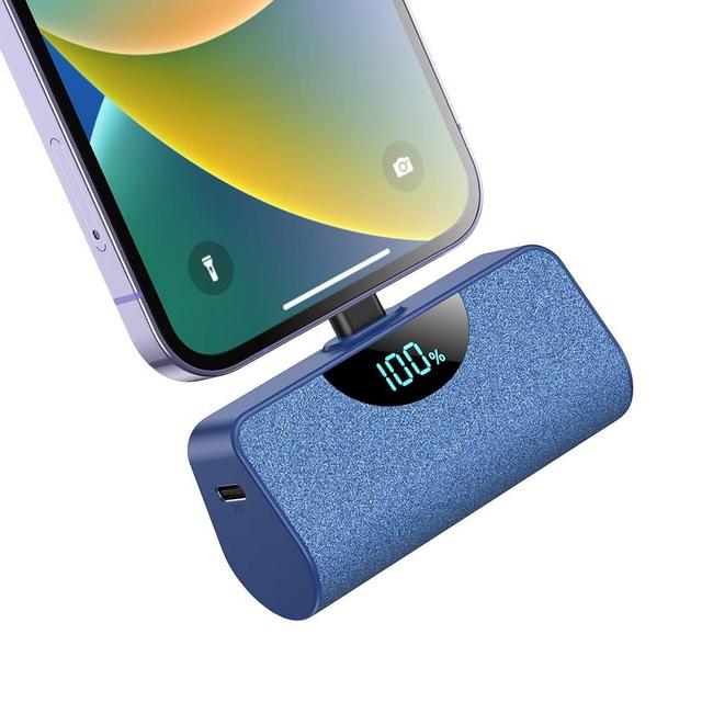 Small Portable Charger 5200mAh,Upgraded Ultra-Compact 20W PD Fast Charging Power Bank Smart LCD Display Cute Battery Pack Compatible with iPhone 14/14 Pro Max/13/13 Pro/12/12 Pro/11 (Blue)