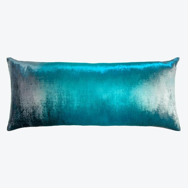Ombre Velvet Throw Pillow Pacific