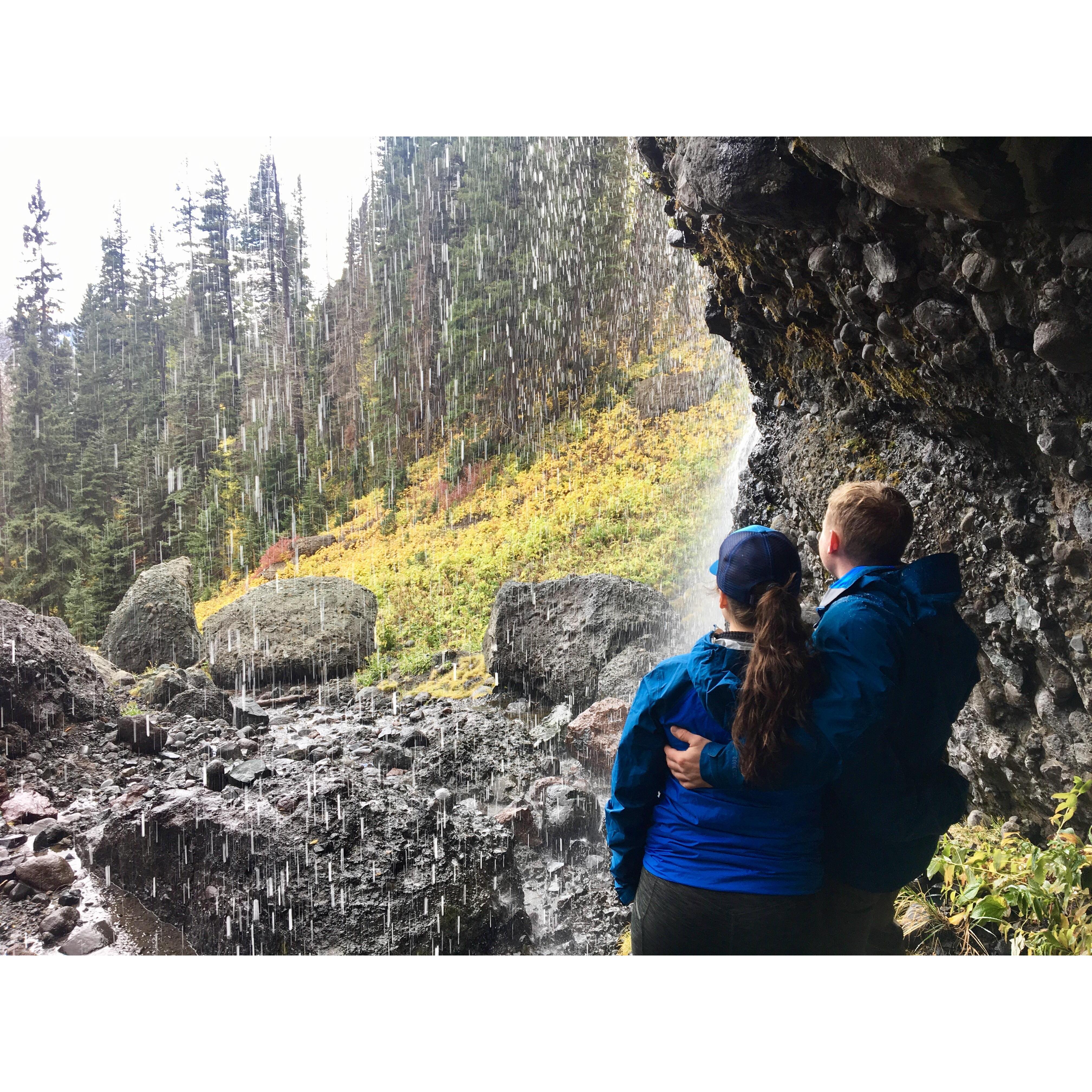Behind a waterfall in Colorado