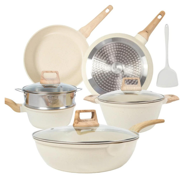 SUGIFT Nonstick Pots and Pans Set, 10 Pcs Induction Kitchen Cookware Sets