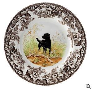Woodland Dinner Plate 10.5 Inch, Black Labrador Retriever