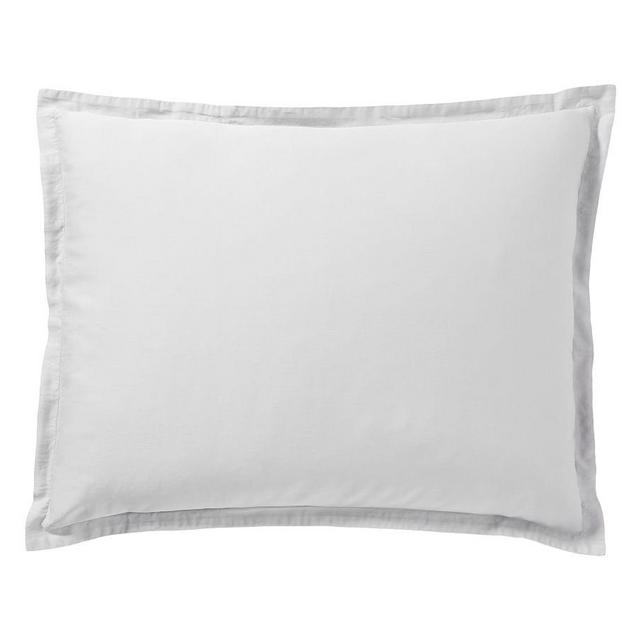 Washed Sateen Sham, Standard, Gray Mist