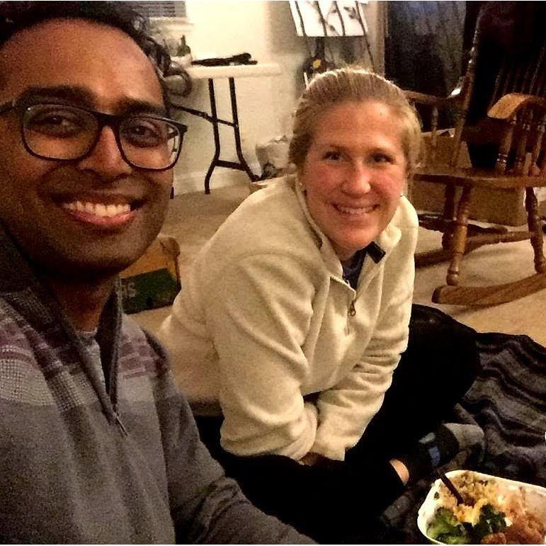 Our first night at our apartment in Redwood City - with Panda Express obviously!