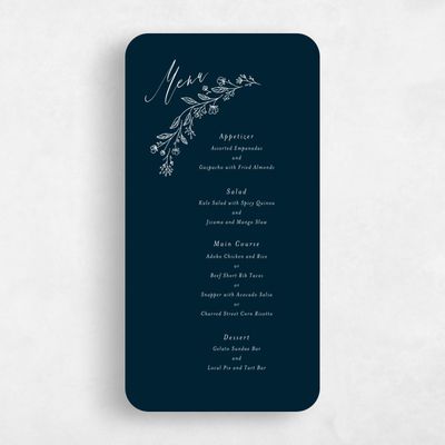 Blue Rounded Wedding Menu - Miette