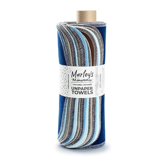 Marley's Monsters Reusable UNpaper Towel Roll, Handmade in Eugene, Oregon (Arctic, 24-pack)