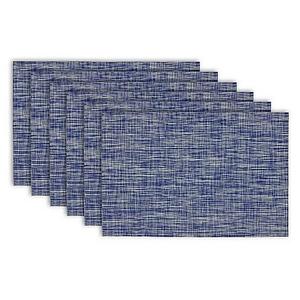 Design Imports Tweed Placemats in Nautical Blue (Set of 6)